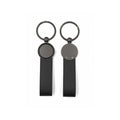 Custom Engraved Round Metal Keychain with Leather Strap (IPH-K10008)